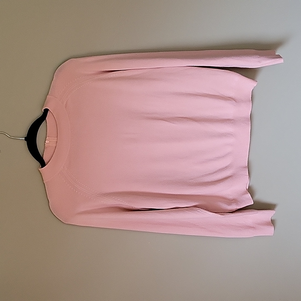 Hampshire Studio Sweater Pale Pink Peach v Knit Vintage EUC Size Medium